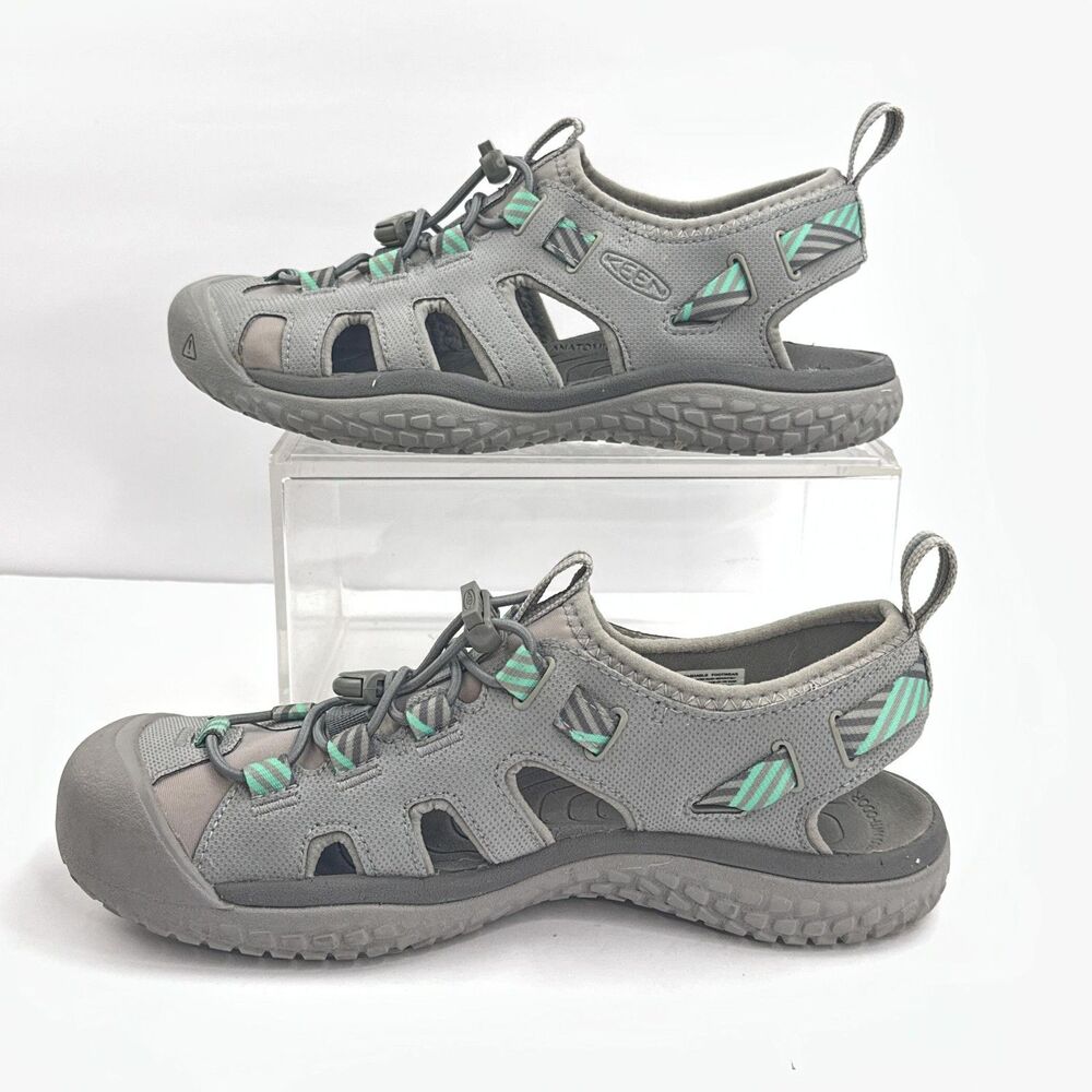 KEEN SOLR Sandals Womens 6.5 Gray Ocean Fisherman Water Hiking Shoes Closed Toe - Picture 3 of 12
